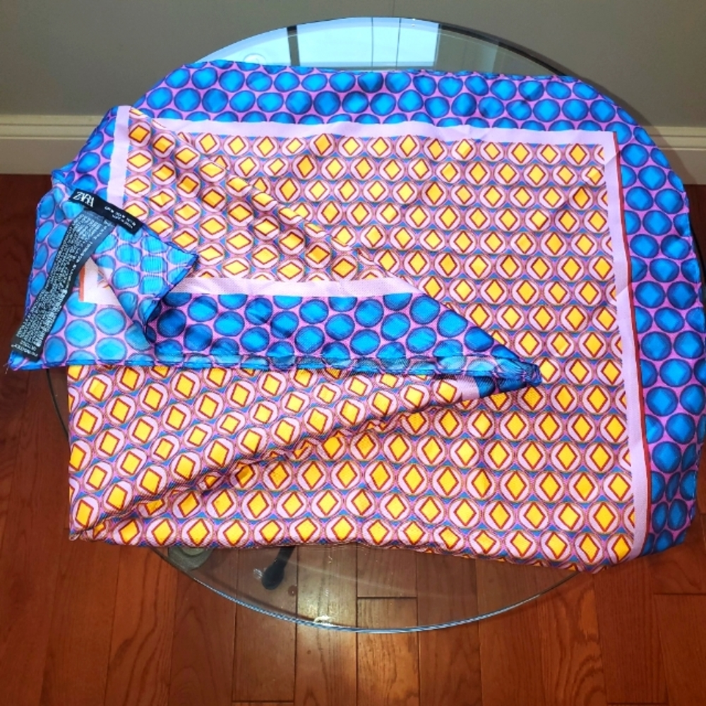 (Nwot) Zara Multicolor Print Pattern Design Scarf - image 5